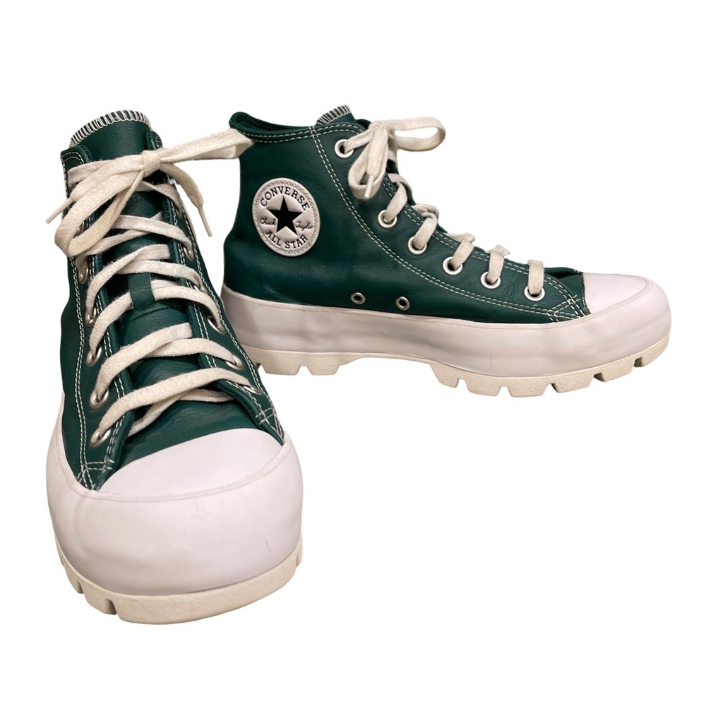 Converse Chuck Taylor All Star Lugged 2.0 Leather High Tops – Green – Size 8 - Picture 2 of 16